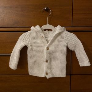 Carters White Hooded Sweater 3M - worn once